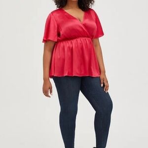 LILY BABYDOLL TOP SHINY CRINKLE GAUZE MAGENTA